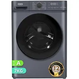 CHiQ Waschmaschine 7kg, 15 Programme, InverterMotor, Eco-Logic, Speed Wash, 60x46,5x84cm, Auto Clean, Washer Grau, CW07123863AX