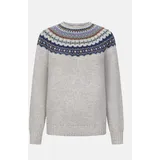 ERIBÉ Pullover Stoneybrek Damen Blau Grau Fairisle