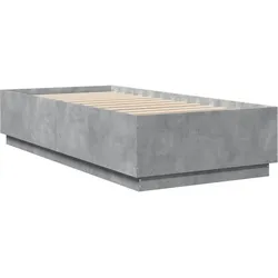 vidaXL Bettgestell mit LED Betongrau 90x200 cm Holzwerkstoff