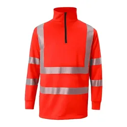 Warnschutz Zip-Sweatshirt "REFLECTIQ" UV-Schutz - XS - warnrot