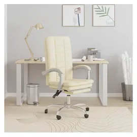 vidaXL Bürostuhl mit Liegefunktion Kunstleder Creme