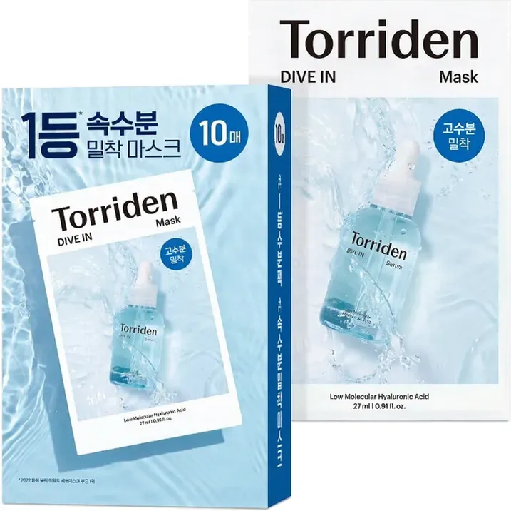 Torriden DIVE-IN Niedermolekulare Hyaluronsäure-Maske, 10 Stück