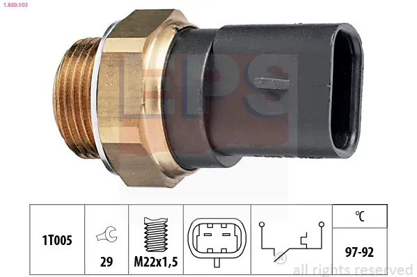 EPS Temperaturschalter, Kühlerlüfter 1850103 für Fiat
