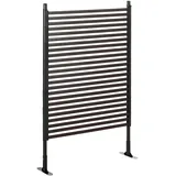 Outsunny Gartenzaun Zaun, 93 x 150 cm Teichzaun, Stahlzaun mit Fuß für Balkon, Terrasse, Braun, Metall, Kunststoff, 22x150 Sonnen- & Sichtschutz, Sichtschutz Garten