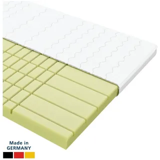 AM Qualitätsmatratzen 3D Deluxe Kaltschaum Topper 200 x 200 cm weiß