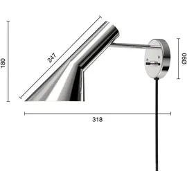 Louis Poulsen AJ Wandleuchte (E14) 18 cm silber
