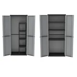 2 x Kunststoffschrank Spindschrank Besenschrank Gartenschrank Schrank Spind Grau