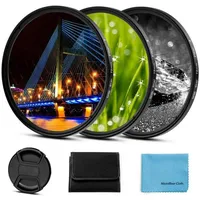 Luxuskollektion 77mm Sternfilter Set: 4/6/8 Punkte + Objektivdeckel, Filterbeutel