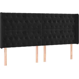 vidaXL Boxspringbett mit Matratze & LED Schwarz 180x200 cm Samt