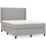 vidaXL Boxspringbett mit Matratze Hellgrau 140x200 cm Stoff1396675