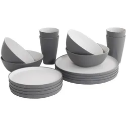 Outwell Gala 4 Person Dinner Set Grey Mist grey & sand