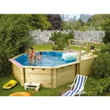 Karibu Pool 2 Set C inkl. Filteranlage Skimmer mit zwei Sonnenterrassen