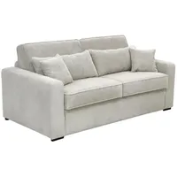 Vente-unique - Schlafsofa mit Matratze 3-Sitzer - Liegefläche mit Lattenrost mit Breiten Latten 140 cm - Matratze 18 cm - Cord - Beige - MONDOVI