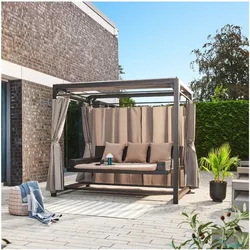 Home Deluxe Pavillon Provence mit Bett in Rattan-Optik
