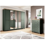Lomadox - Kleiderschrank mit Kommode im Landhausstil EPSOM-83 in grün mit Lefkas Eiche Nb.