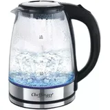 Cheffinger 1,8L Edelstahl Glas Wasserkocher 1500W LED Glaswasserkocher Wasser Kocher