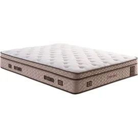 Bambi Pointhome Bambi Boxspringbett Set 140x200 H2/H5, Comfizone, Matratze mit einstellbarem Härtegrad, 1xMatratze mit Topper, 2 xBettkasten, 1xBettkopf... - Beige