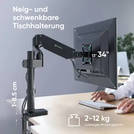 ONKRON G75-B Monitor Halterung Schwenkarm Schwarz