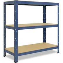 shelfplaza HOME 90x30x60 cm Schwerlastregal blau mit 3 Böden und 175 kg Traglast pro Boden