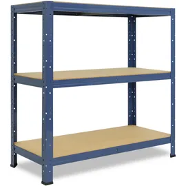shelfplaza HOME 90x30x60 cm Schwerlastregal blau mit 3 Böden und 175 kg Traglast pro Boden