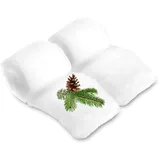 COM-FOUR® 2X Flauschige Streifen Dekoschnee a 100 g - Schneewatte für stimmungsvolle Weihnachtsdeko - 200 g Kunstschnee zum Basteln, Dekorieren und Gestalten (2X Watte weiß = 200g)