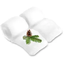 COM-FOUR® 2X Flauschige Streifen Dekoschnee a 100 g - Schneewatte für stimmungsvolle Weihnachtsdeko - 200 g Kunstschnee zum Basteln, Dekorieren und Gestalten (2X Watte weiß = 200g)