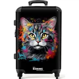 NoBoringSuitcases.com NoBoringSuitcases.com® Handgepäck Koffer Reisekoffer, Reisetasche mit bunten Pinselstrichen - Kombinationsschloss TSA Schloss, Koffer Klein, Graffiti-Druck