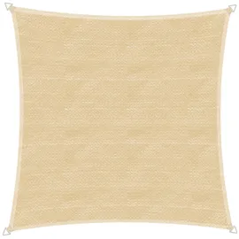 WINDHAGER Sonnensegel Capri Quadrat 5 x 5 m, (gleichschenkelig), Sonnenschutz für Garten & Terrasse, UV- und witterungsbeständig, Champagner,