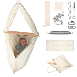 Hoppediz Baby Federwiege, Komplett-Set mit Matratze und Deckenbefestigung