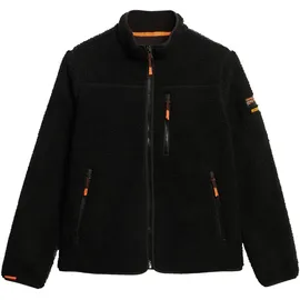Superdry Damen. Outdoor Sherpa-Fleecejacke Schwarz/Schwarz 36 = 36