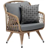 Xlmoebel Sessel Hochwertiger Rattan-Sitz in grauem Design für entspanntes Relaxen - (Sessel), Hergestellt in Europa grau