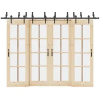 VidaXL Schiebetürbeschlag-Set 305 cm Stahl Schwarz