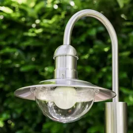 hofstein Außenleuchte Edelstahl mit Glas, IP44, ohne Leuchtmittel, weiß
