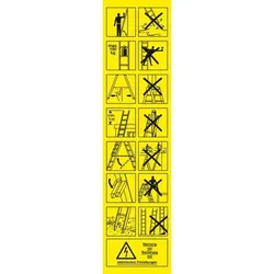 Aufkleber I Aufkleber Leitern und Tritte - elektrischen Freileitungen, Folie, selbstklebend, 45x180mm