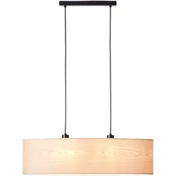 Brilliant Pendelleuchte Romm schwarz Natur Holz 2xE27 max. 52W