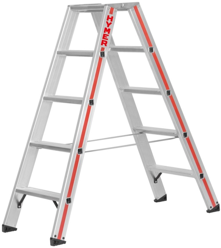 Hymer Stehleiter Hymer Stufenstehleiter 2x5 (beidseitig, verstärkte Stufen