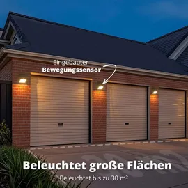 FlinQ Außenleuchte Kunststoff 2er-Pack Solar mit Bewegungsmelder schwarz