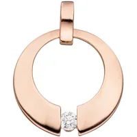 Runder Anhänger JOBO Schmuckanhänger Gr. SI = kleine Einschlüsse, Roségold 585-Diamanten, rosegold (roségold 585) Damen rund 585 Roségold mit 1 Diamant