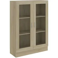 Furnicato Vitrinenschrank, Braun, Holzwerkstoff, 82.5x115x30.5 cm, Wohnzimmer, Wohnwände, Vitrinenschränke