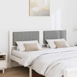 vidaXL Gepolstertes Kopfteil Weiß 160 cm Massives Kiefernholz