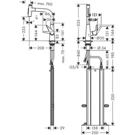 Hansgrohe Talis Select M51 220 sBox chrom 73868000