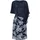GOLDNER Chiffonkleid Etuikleid Blau/Weiß 54