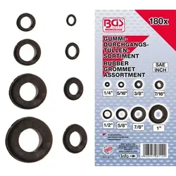 Gummi-Durchgangstüllen-Sortiment Zoll 180-teilig