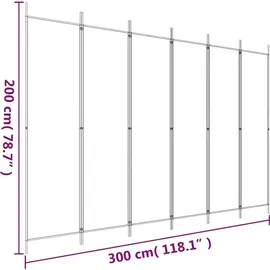 vidaXL Paravent Schwarz 300x200 cm Stoff