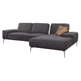 W.Schillig Ecksofa "run, Designsofa mit tollem Sitzkomfort, bequem, L-Form", grau (anthrazit w82), B:299cm H:88cm T:178cm, Longlife Xtra-Leder Z73: Naturwalkleder der Luxusklasse aus den erlesensten Rohhäuten.