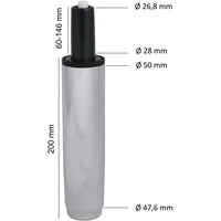 KADIMA DESIGN Ergonomische Gasdruckfeder: Hochwertig, Tiefenfederungspuffer, Chromfarbe, 180 kg