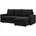 Schwarz Textil 3-Sitzer L-Form 231x140 cm Wohnzimmer Sofas Couches Wohnlandschaften Ecksofas