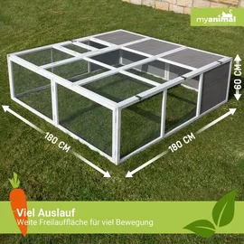 My Animal Freilaufgehege MH-06  XXL 70 x 70 x 80 cm Grau