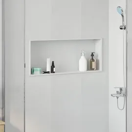 vidaXL Duschnische Weiß 75 x 30 x 9,5 cm Edelstahl