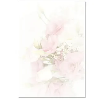 LYSCO Briefpapier Motivpapier Rosen und Lilien DIN A4, gut beschreibbar, rosige Atmosphäre, für alle Drucker geeignet.